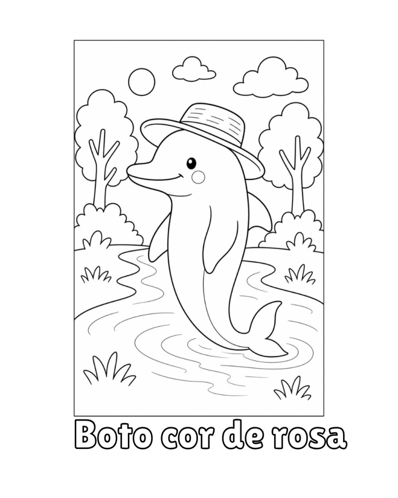 Boto cor de rosa para colorir